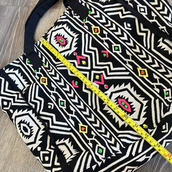 Forever 21 Canvas Boho Tribal Embellished Tote Bag - Picture 12 of 14